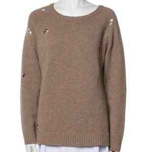 Anine Bing Distressed Scoop Neck Sweater Size M